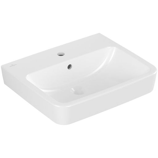 VILLEROY & BOCH - Waschbecken O.novo 550x460mm Eckig 1HL. m. ÜL. Weiß Alpin AntiBac cplus