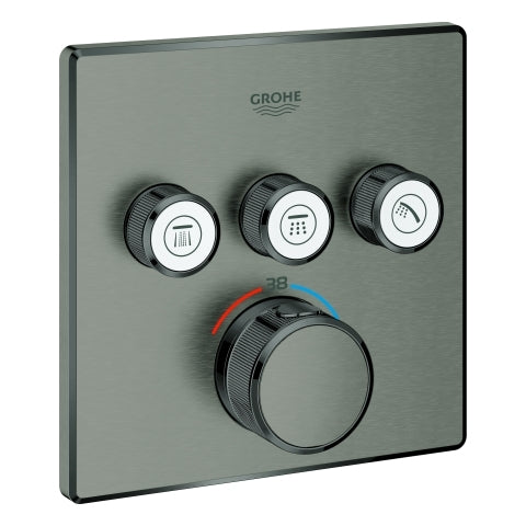 Grohe - Thermostat GROTHERM SmartControl 29126 eckig FMS 3 ASV hard graphite geb