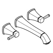 Grohe - 3-Loch-WT-Batterie Grandera 20623 Wandmontage FMS Ausladung 234mm chrom