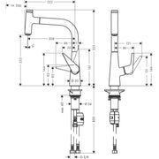 Hansgrohe - Spültischmischer TALIS Select S 220 edelstahl-optik mit Ausziehauslauf