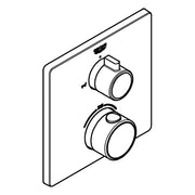 Grohe - THM-Wannenbatterie GROHTHERM 24080 2 Abg. FMS für Rap. SmartBox eckig chrom