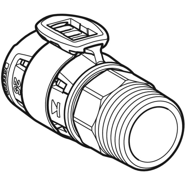 Geberit Vertriebs - FlowFit Übergang mit Aussengewinde Edelstahl d25-R3/4