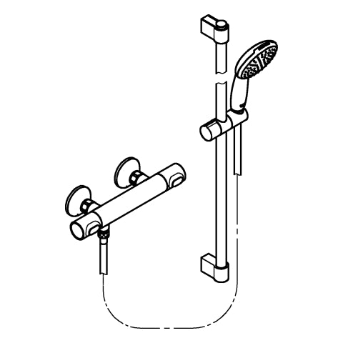 Grohe - THM-Brausebatterie Grohtherm 500 34797_1 mit Brausegarnitur 900mm chrom