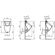 Ideal Standard - Absaugeurinal EUROVIT K5539 Zulauf senkrecht von oben weiß