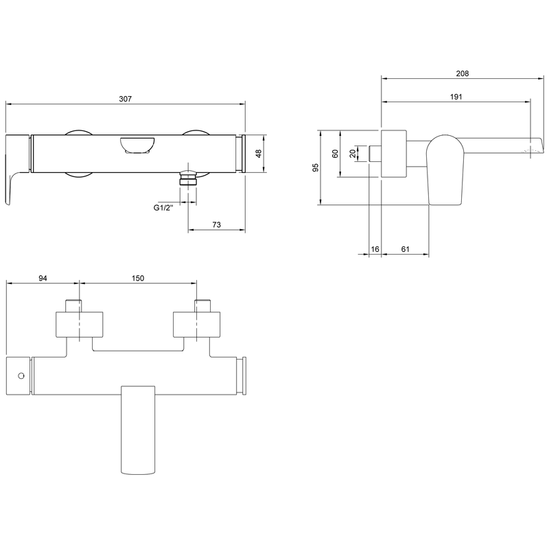 VILLEROY & BOCH - Einhebel-Badewannenarmatur Liberty 307x95x208mm Chrom