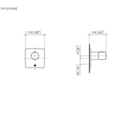 Dornbracht - UP-Therm. ohne Mengenregulierung LULU 36501710 1/2 platin gebürstet