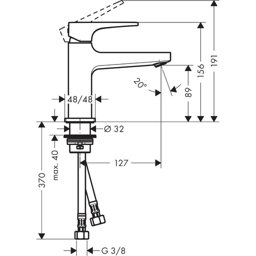 Hansgrohe - Waschtischmischer 100 METROPOL chrom kurzer Ausl. m. Push-Open Ablaufgarnitur