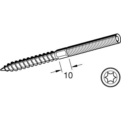 Sikla - Stockschraube ohne Bund M8 / 140mm 124629, (VPE: 50 St.), je Stück