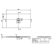 VILLEROY & BOCH - Duschwanne Squaro Infinity 1400x800x40mm re-eckig Grey