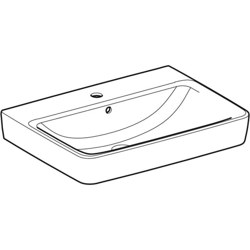 Geberit Vertriebs - RENOVA Plan Aufsatzwaschtisch 65x48cm m. Hahnloch, m. Ül., weiß, KeraTect, NEU