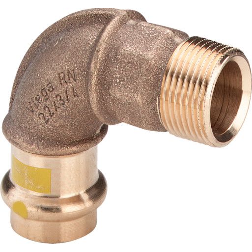 Viega - Bogen 90 Grad PROFIPRESS G 2614 für Gas 18mm x 3/4 AG Rotguss