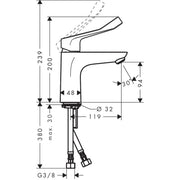 Hansgrohe - Waschtischmischer FOCUS Care 100 ohne Ablaufgarnitur chrom