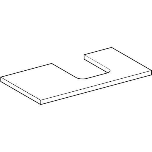 Geberit Vertriebs - ONE WT-Pl. Aus re für AWT Schalenform 90x3x47cm, greige matt