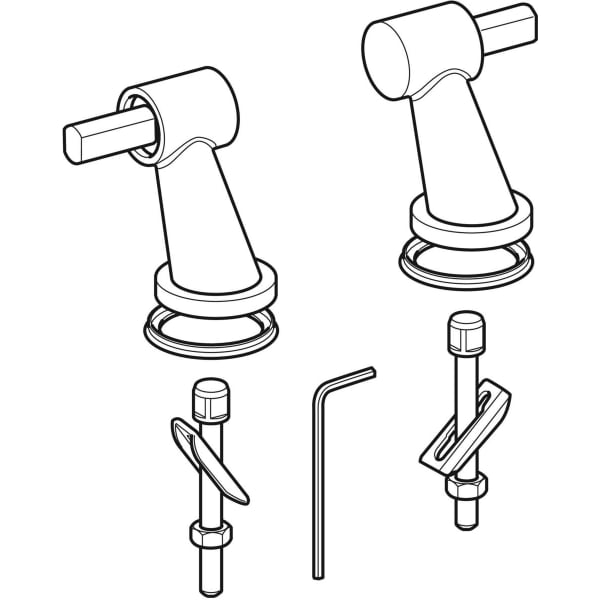 Geberit Vertriebs - Scharnier chrom (1 Paar) zu WC-Sitz 573500
