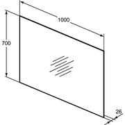 Ideal Standard - Spiegel MIRROR&LIGHT, 55W, m. Ambientelicht, 1000x26x700mm