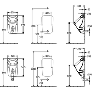 VILLEROY & BOCH - Absaug-Urinal NEWO 340x320x545mm Rechteck Zulauf von oben Weiß Alpin