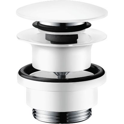 Hansgrohe - Ablaufventil push-open DN32 mattweiß mit Überlaufloch