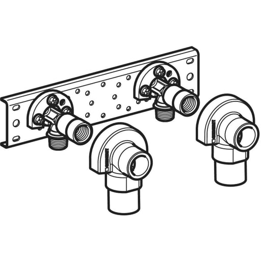 Geberit Vertriebs - Anschlusswinkel 90Gr mit AG für MEPLAFIX Rg RMF1/2-Rp1/2 L:40mm AD=10cm