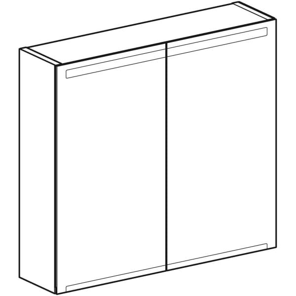 Geberit Vertriebs - Spiegelschrank OPTION mit Beleuchtung zwei Türen, 75x70x15cm