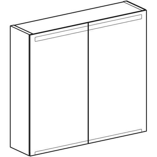 Geberit Vertriebs - Spiegelschrank OPTION mit Beleuchtung zwei Türen, 75x70x15cm