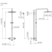Dornbracht - Showerpipe mit Brause-Thermostat Regenbrause D. 300mm, schwarz matt