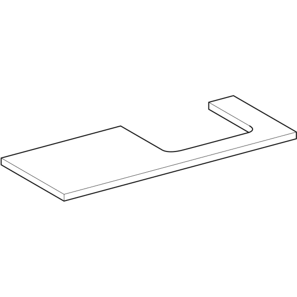 Geberit Vertriebs - ONE WT-Platte, Ausschnitt re, für AWT 120x3x47cm, greige matt