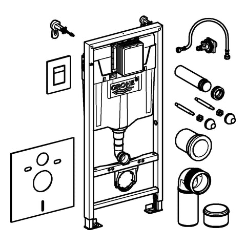 Grohe - RAPID SL 5-in-1 Set für WC 38827 1,13 m Bauhöhe für Vorwand/Ständerwand