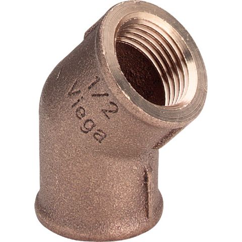 Viega - Bogen 45 Grad 3120 3/8 IG Rotguss