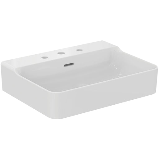 Ideal Standard - Waschtisch CONCA, 3 Hl., m.Ül., 600x450x165mm, geschliffen, Weiß m.IP