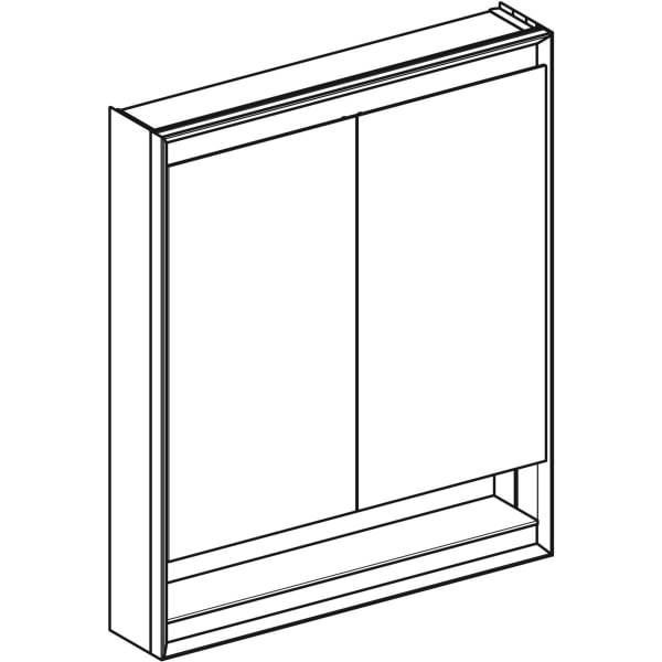 Geberit Vertriebs - ONE Spiegelschrank mit Ni/Comf.Light 2 Türen, AP-Mont., 75x90x15cm, weiß