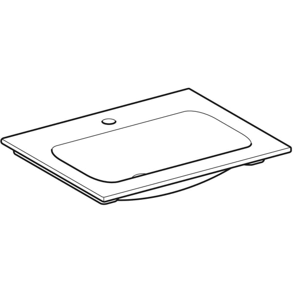 Geberit Vertriebs - iCon Light Möbelwaschtisch 60x48cm mit Hahnloch, ohne Ül., weiß, KeraTect
