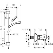 Hansgrohe - Brausenkombi Crometta 100 Vario/ Ecostat Univ./U'Crometta 900mm ws/chr