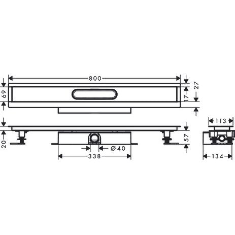Hansgrohe - Komplettset uBox universal für flache Installat.800mm für DR FS