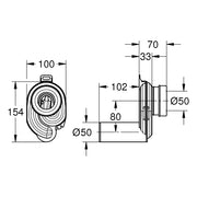 Grohe - Urinal-Absaugeformstück 39732 horizontaler Abgang