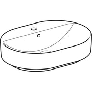 Geberit Vertriebs - Aufsatz-WT VARIFORM, elliptisch 600x450mm, mit Hahnloch, m. Ül., weiß