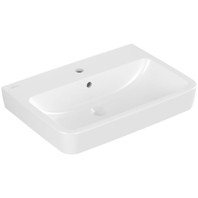 VILLEROY & BOCH - Waschbecken O.novo 650x460mm Eckig 1HL. mit Überlauf Weiß Alpin