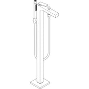Hansgrohe - Wannenmischer AXOR Citterio Fertigset Bodenmont.m.Hebelgr.Rautenschliff chrom