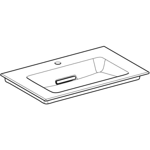Geberit Vertriebs - ONE MWT 75x47,5cm, Abg.horiz. m. Hl., o. Ül., weiß, KeraTect/weiß glzd