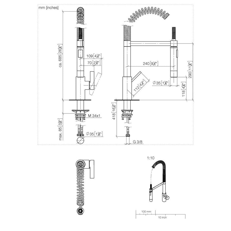 Dornbracht - Einhebelmischer Profi TARA Ultra 33860875 platin