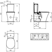 Ideal Standard - Stand-TWC-Kombi CONNECTAIR,AquaBlade, Abg.waagr.verd., 365x665x780mm, Weiß