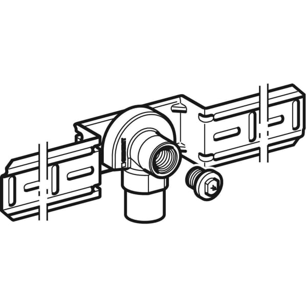 Geberit Vertriebs - FlowFit Anschlusswinkel 90Gr vormontiert einfach Rg+ d20-Rp1/2 L:52mm
