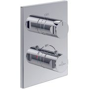 VILLEROY & BOCH - Wannenthermostat Unterputz-Fertig- montageset 2 Verbr. Rosette eckig verchr