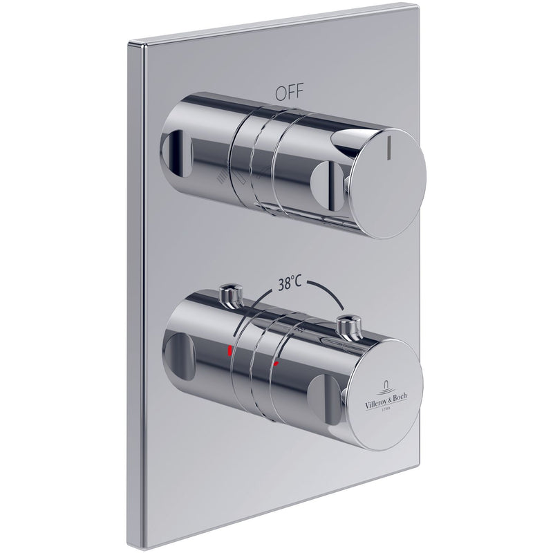 VILLEROY & BOCH - Wannenthermostat Unterputz-Fertig- montageset 2 Verbr. Rosette eckig verchr