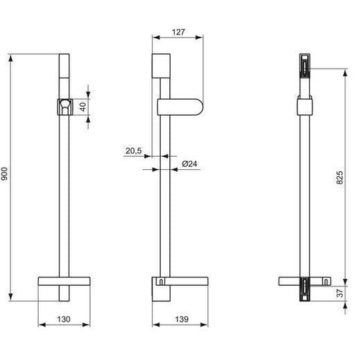 Ideal Standard - Brausestange SENSES 90 900mm, Chrom