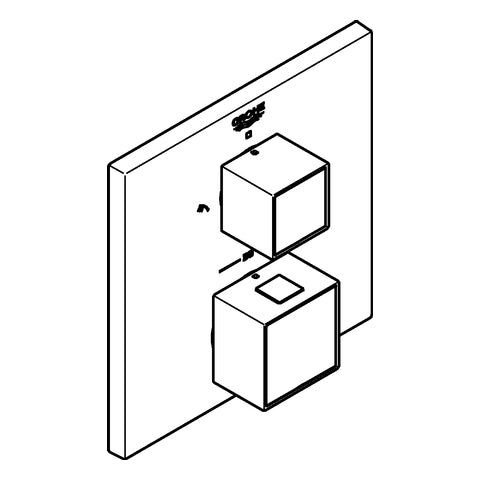 Grohe - THM-Brausebatterie GROHTHERM Cube 24154 FMS für 35600 2-W-Umst. supersteel