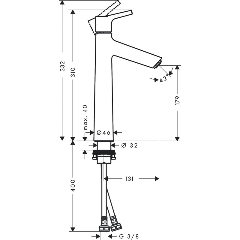Hansgrohe - Waschtischmischer 190 Talis S ohne Ablauf, chrom