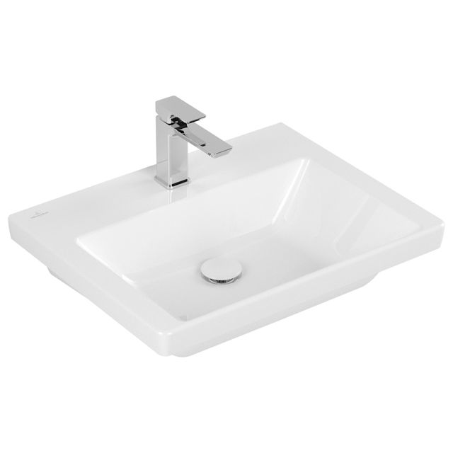 VILLEROY & BOCH - Schrankwaschtisch Subway 3.0 600x470 mm re-eckig 1HL. o. ÜL. Weiß Alpin cplus