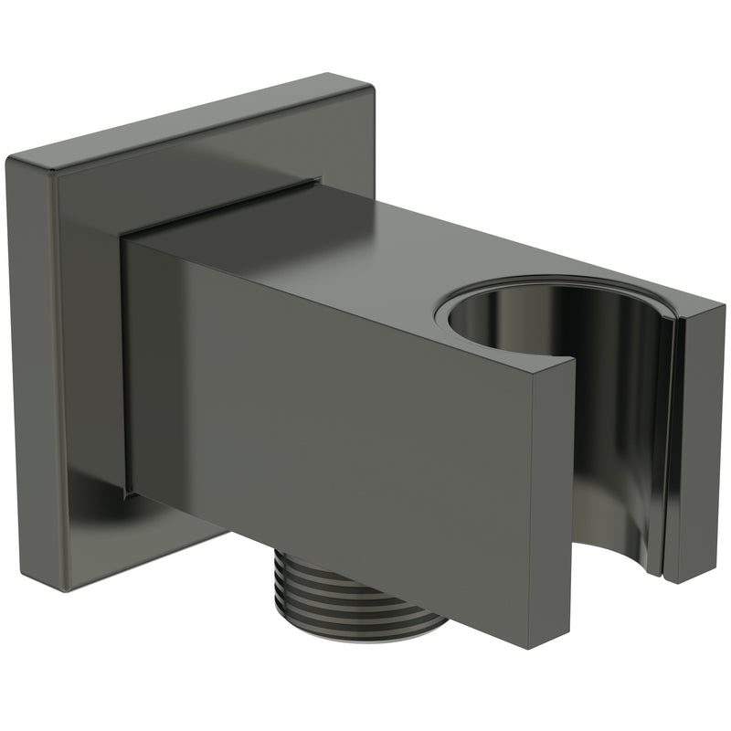 Ideal Standard - Wandhalter IDEALRAIN, eckige Rosette, f.HB u.Brauseschlauch G1/2, MagneticGrey