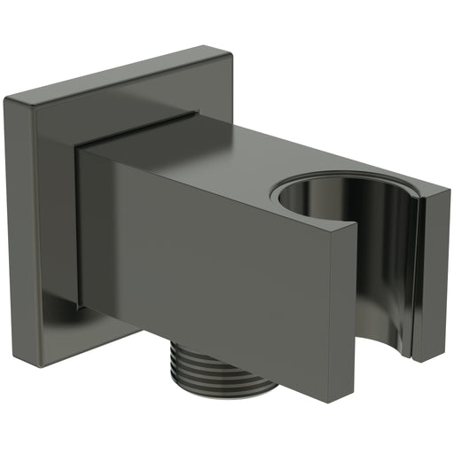 Ideal Standard - Wandhalter IDEALRAIN, eckige Rosette, f.HB u.Brauseschlauch G1/2, MagneticGrey