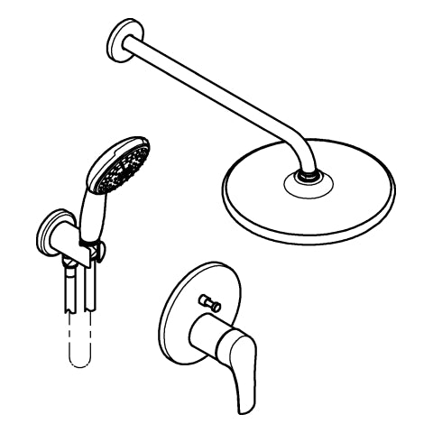 Grohe - UP-Duschsystem Eurosmart 25288 mit FMS/SmartBox/Kopfbr./WH-Set chrom